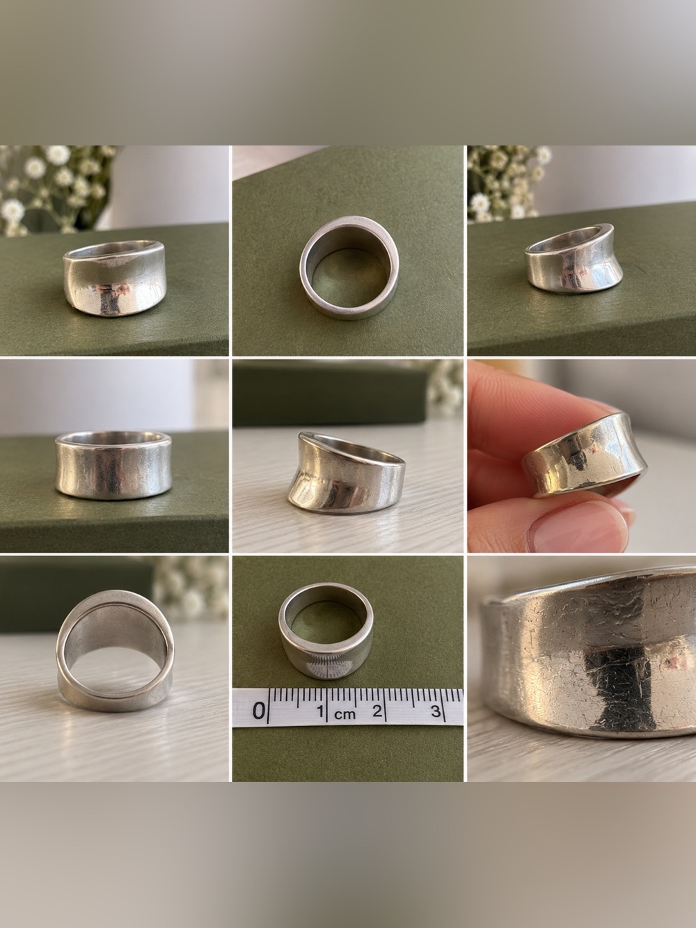 Sterling Silver Wide Band Ring – Minimalist Chunky Statement Ring